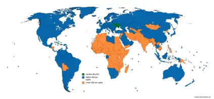 2010 GNI per capita:&nbsp;&nbsp;Ukraine (3 000 $) &nbsp;&nbsp;Higher GNI per capita compared to Ukraine &nbsp;&nbsp;Lower GNI per capita compared to Ukraine