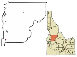 Location of Smiths Ferry in Valley County, Idaho.