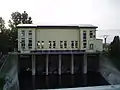 Pumping station regulating water levels in the Duša river canal