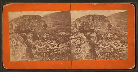 Taken in Devil's Den of PA militiamen playing "Dead" in November 1863!