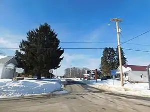 The village of Scandia in Elk Township from State Route 1013.