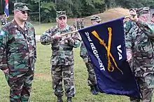 The Virginia Defense Force conducts a Change of Unit Designation Ceremony Sept. 28, 2013, at Fort Pickett.