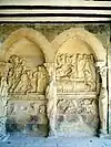 Reliefs of the Anastasis (Resurrection of Jesus)  (left) and the Sepulchre of Jesus (Lamentation of Christ) (right)