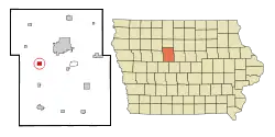 Location of Moorland, Iowa