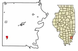 Location of Norris City in White County, Illinois.