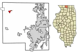 Location of Durand in Winnebago County, Illinois.