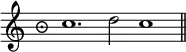 { \override Score.TimeSignature #'style = #'neomensural \time 9/4 \cadenzaOn c''1. d''2 c''1 \bar "||" }
