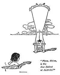 “Please, Ma’am, is this New Zealand or Australia?”