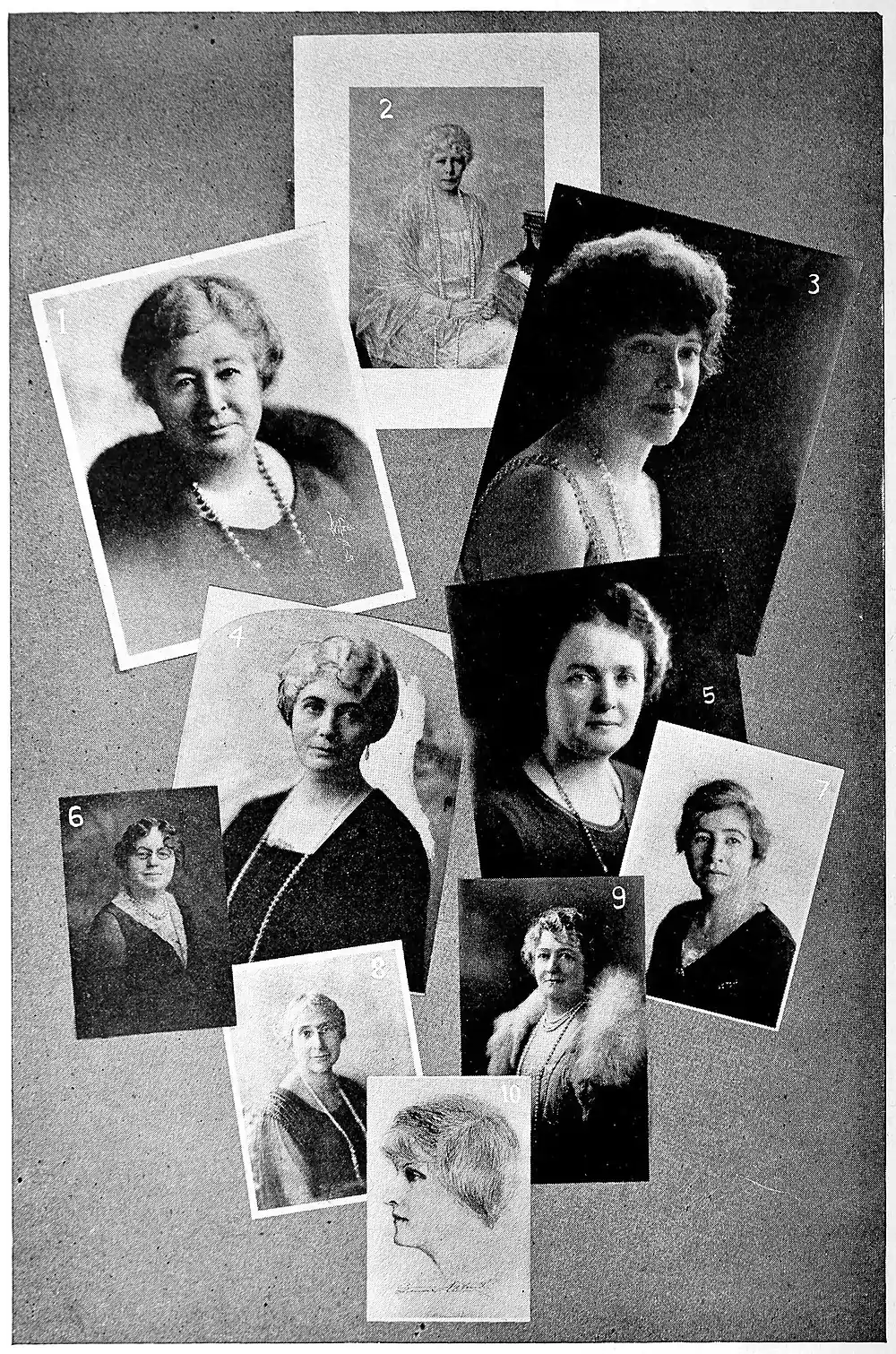 A Few of the Eminent Women of California, Mariana Bertola, Carrie Jacobs-Bond, May Showler Groves, Minna McGauley, Maud Wilde, Jeanette Lawrence, Miriam Van Waters, David Starr Jordan, Annie Florence Brown, Gertrude Atherton.jpg