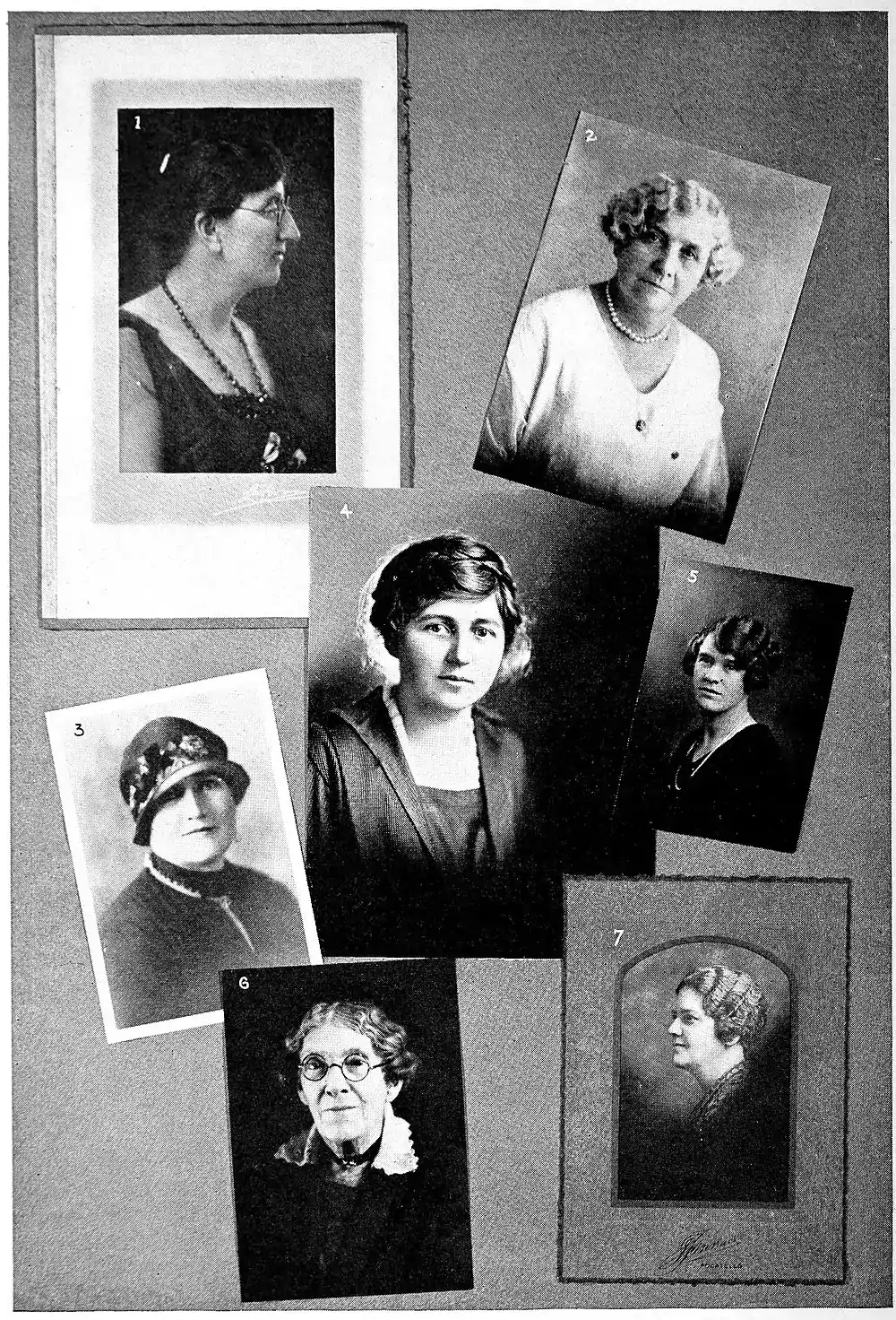 A Few of the Eminent Women of the West, Cora M. Beach, Helen Norton Stevens, Lois Randolph, Reah Whitehead, Rachel Fitch Kent, Martha Edergton Plassmann, Minnie F. Howard.jpg
