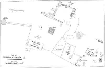 Plan of the Ruins of Chichén Itzá.