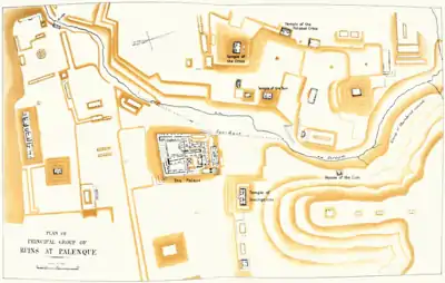 Plan of the principal group of ruins at Palenque