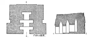 Tikál - Plan and Section of Temple B