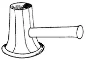 Line drawing of a beating hammer - a hammer with a spreading, funnel-shaped striking surface