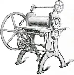 Cross-hatched drawing of a Rolling Machine