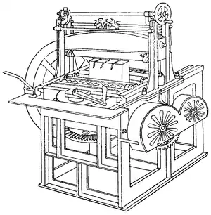 Line drawing of a rounding machine.
