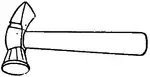 Line drawing of a hammer.