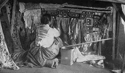 Chilcat Woman Weaving a Blanket - Alaska days with John Muir.jpg