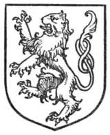 Fig. 289.—Lion rampant, tail nowed.