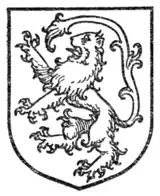 Fig. 290.—Lion rampant, tail elevated and turned over its head.