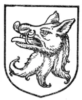 Fig. 356.—Boar's head erased (English).