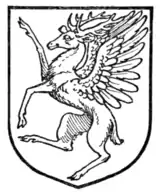 Fig. 390.—Winged stag rampant.