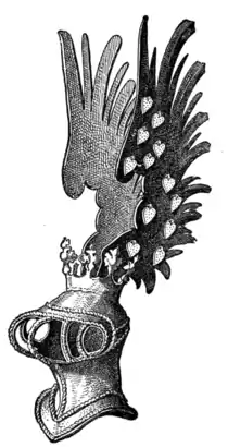 Fig. 609.—Pageant Helmet, with the Crest of Austria (ancient) or Tyrol.