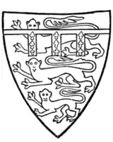 Fig. 702.—Thomas, Earl of Lancaster, d. 1322 (son of preceding): England with a label azure, each point charged with three fleurs-de-lis. (From his seal, 1301.)