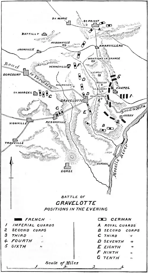 Decisive Battles Since Waterloo-Battle of Gravelotte positions in the evening.jpg