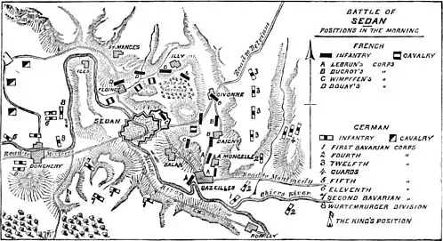 Decisive Battles Since Waterloo-Battle of Sedan - positions in the morning.jpg