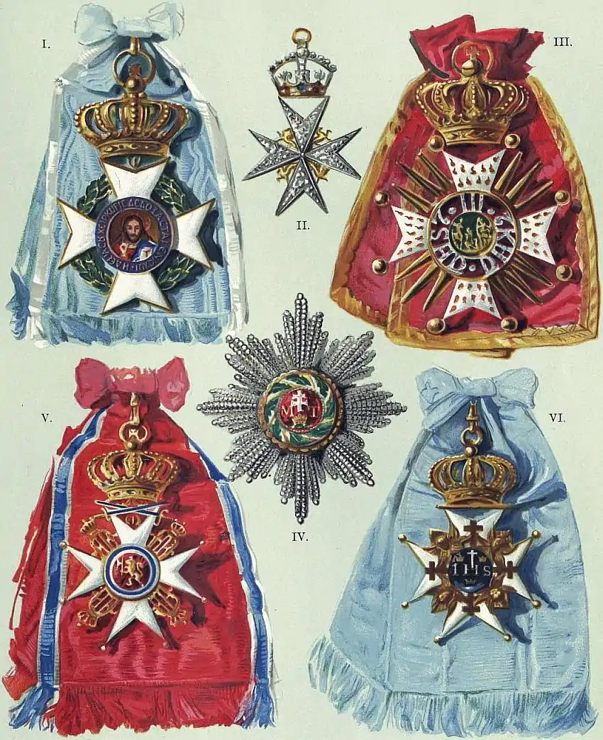 EB1911 - Knighthood - Plate V. - Various European honours.jpg