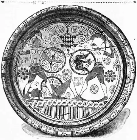 EB1911 Ceramics Fig. 25.—Early inscribed pinax from Rhodes, with contest of Menelaus and Hector.jpg