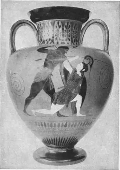 EB1911 Ceramics Fig. 54.—BLACK-FIGURED AMPHORA BY EXEKIAS.jpg