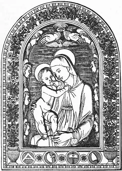EB1911 Della Robbia - Fig. 2.—Enamelled Clay Relief of Virgin and Child.jpg