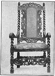 EB1911 Furniture Fig. 3.—Arm-chair, solid seat, cane back; about 1660.jpg
