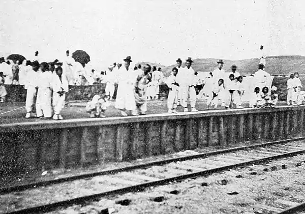 Farmers of forty centuries - Koreans at Gyoha addressed by a public speaker on Swing day.jpg
