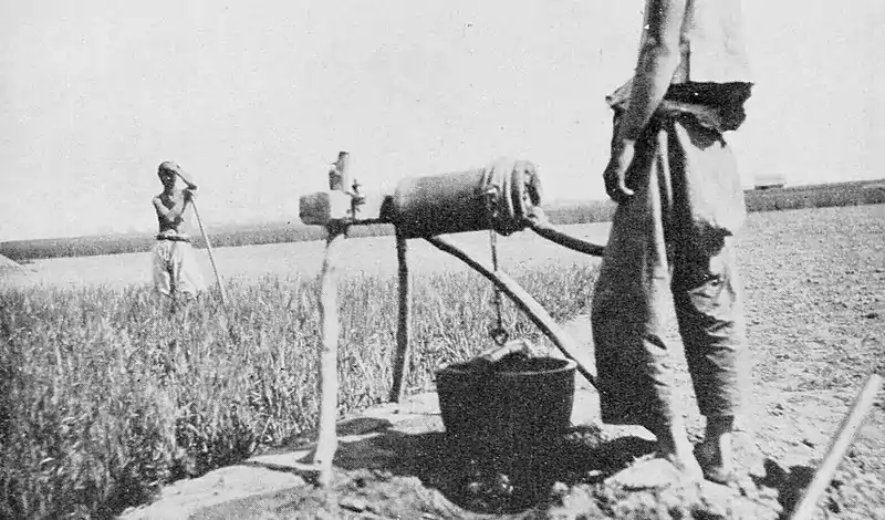 Farmers of forty centuries - Temporary well and portable irrigation outfit, Shantung.jpg