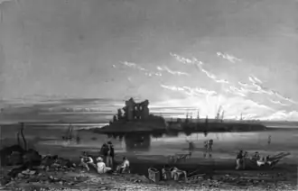 Fisher's drawing room scrap book (L.E.L., 1832) page 7 - Pile of Fouldrey Castle.png