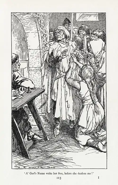 'A' God's Name write her free, before she deafens me!'