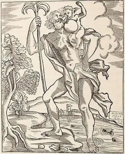 Fig. 56.—St. Christopher. From a Venetian print