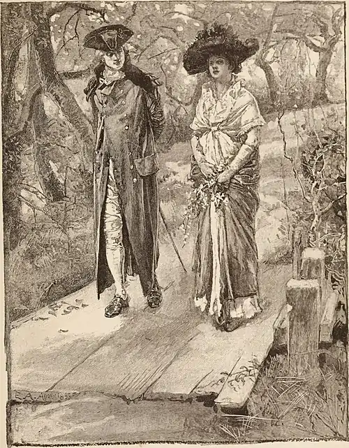 "Nay, Love, 'tis you who stand With almond clusters in your clasping hand."