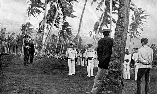 Hoisting the Union Jack over Savage Island, 1900.jpg