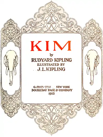 alt= KIM by RUDYARD KIPLING ILLUSTRATED BY J.L.KIPLING GARDEN CITY NEW YORK DOUBLEDAY PAGE & COMPANY 1912