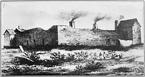 Marcus Whitman, pathfinder and patriot (1909) - Fort Hall Exterior.jpg