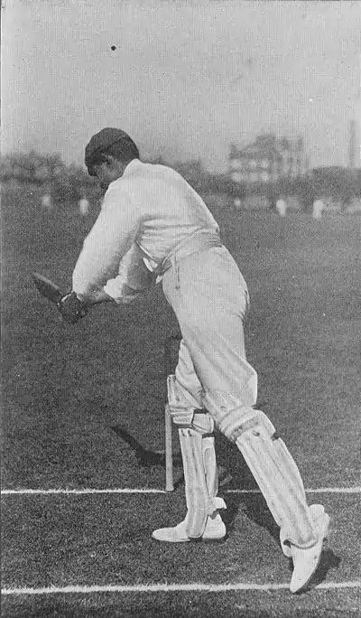 Ranji 1897 page 183 K. S. Ranjitsinhji cutting late.jpg