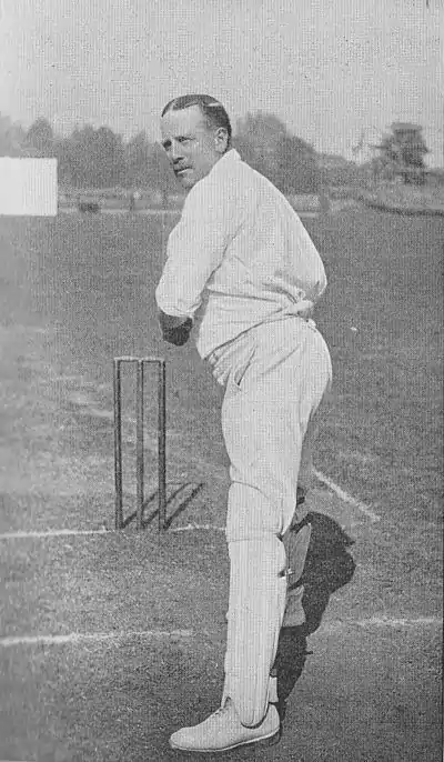 Ranji 1897 page 217 A. N. Hornby placing himself in position for an off-drive.jpg
