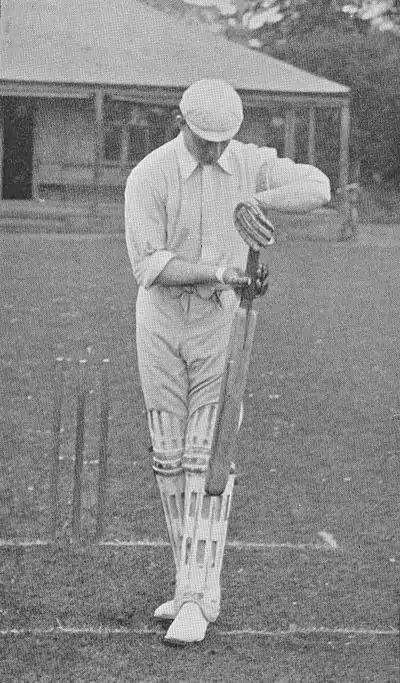 Ranji 1897 page 341 N. F. Druce playing to leg-glance.jpg