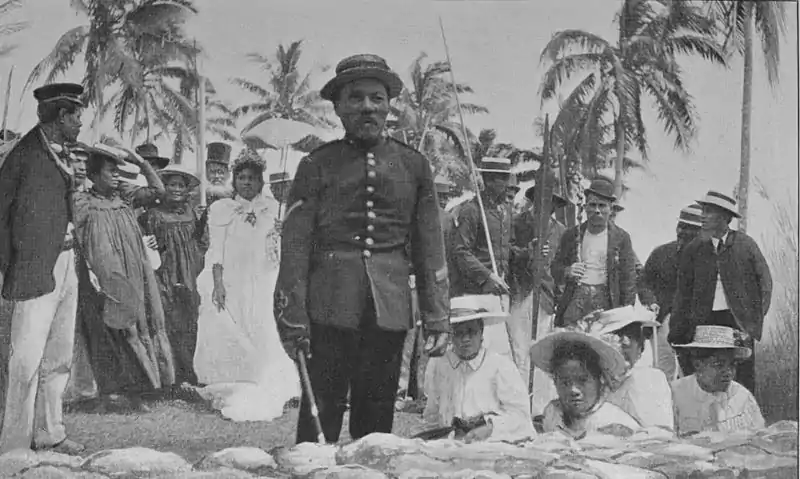 Decently clothed from head to foot