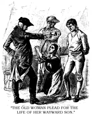 Hon-Yost Schuyler's mother pleading to to Benedict Arnold for her Tory son's life