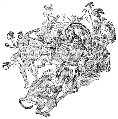 The Son of Tarzan - The baboons rout the blacks.png